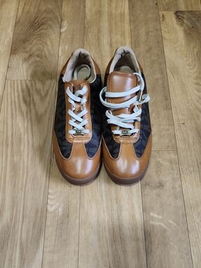 Michael Kors Tan & Black MK Monogram Sneakers